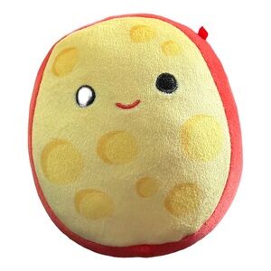 Squishmallows Mannon Gouda Cheese Plush 5” Food Squad Yellow Red Cute